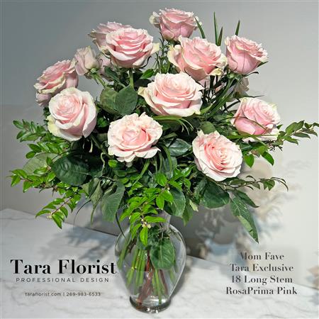 18 Pink Roses - Tara Florist Exclusive