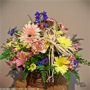 Sold Out! Basket of Yellow, Lavender and Pinks