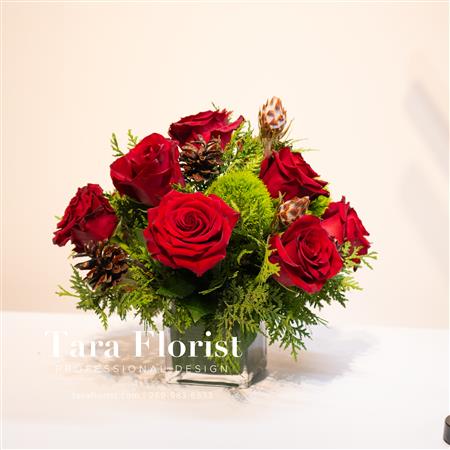 Christmas Rose Elegance in Red